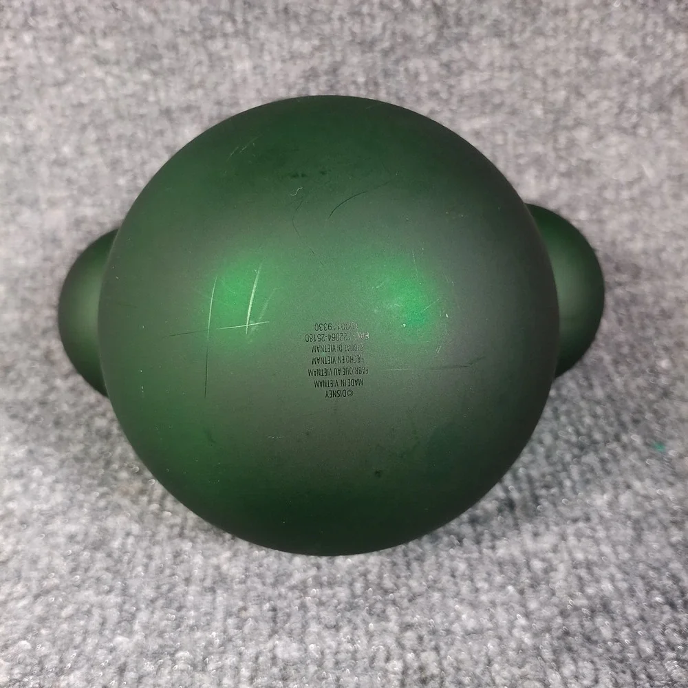 Disney Mickey Mouse Icon Glass Ball Ornament Green Frosted Matte Holiday Decor